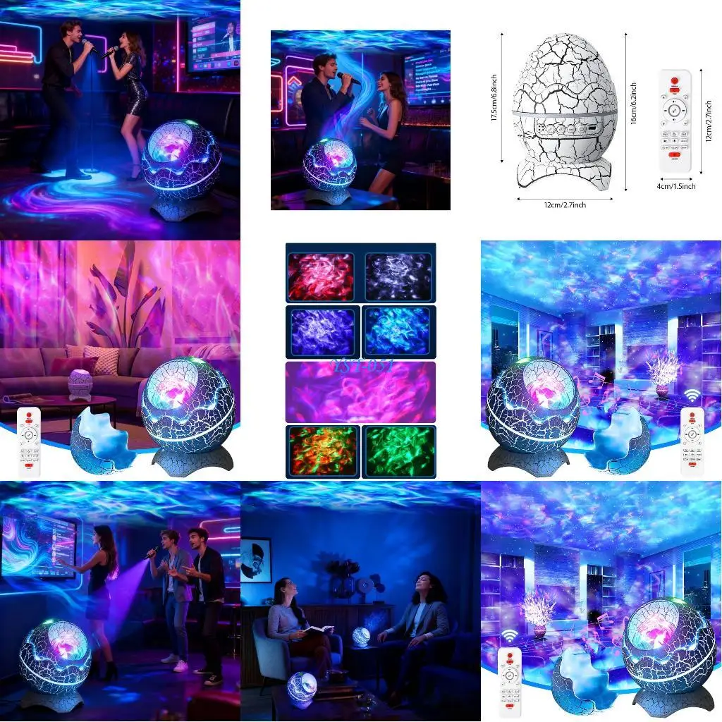 

E15A яйца динозавра спальня проекционный светильник портативная атмосфера освещение комнаты декоративная лампа динамик подарок и