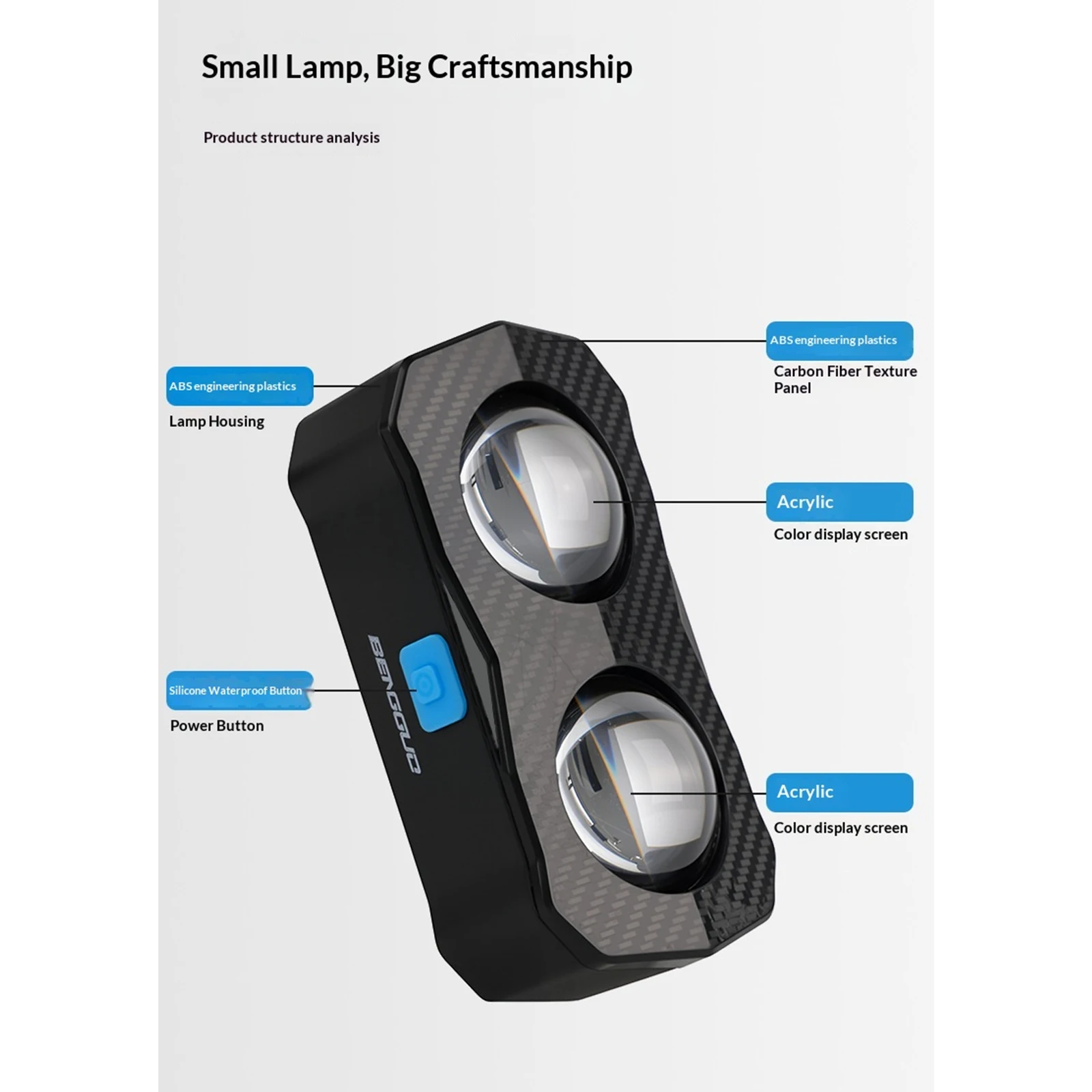 Demon Eye Cycling Rear Light 1.44in Screen Smart Brake Sensor Auto Sleep Vibration USB Rechargeable Night Riding