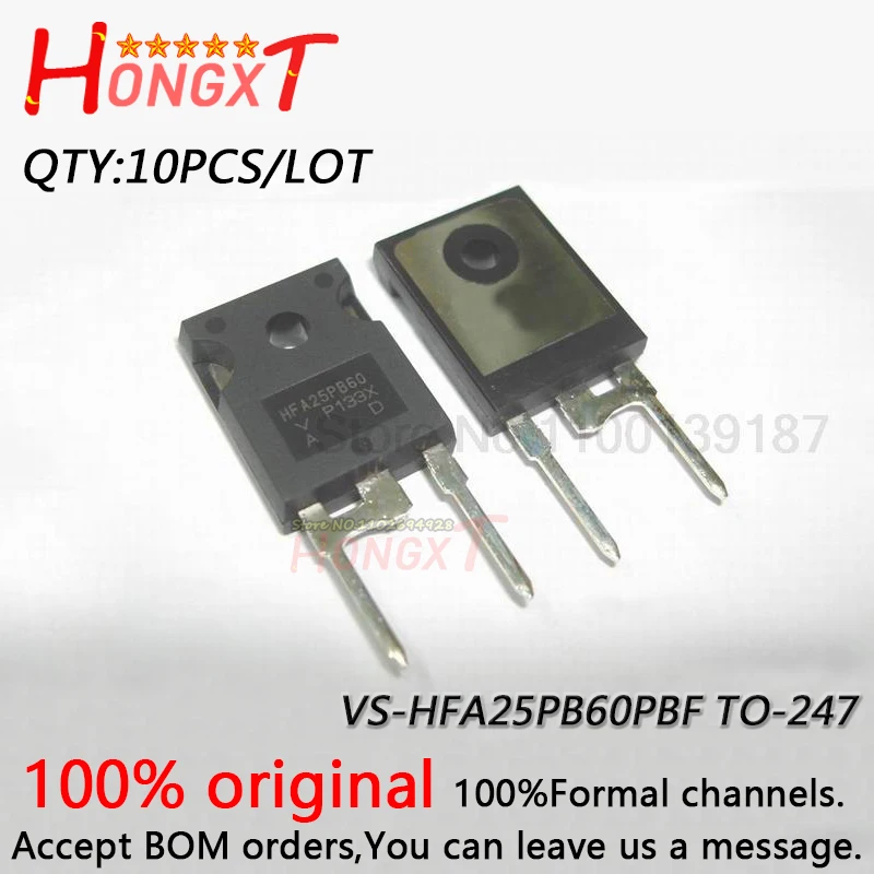 

10PCS 100% NEW VS-HFA25PB60-N3 VS-HFA25PB60PBF HFA25PB60 TO-247 Ultrafast recovery diode 600V 25A