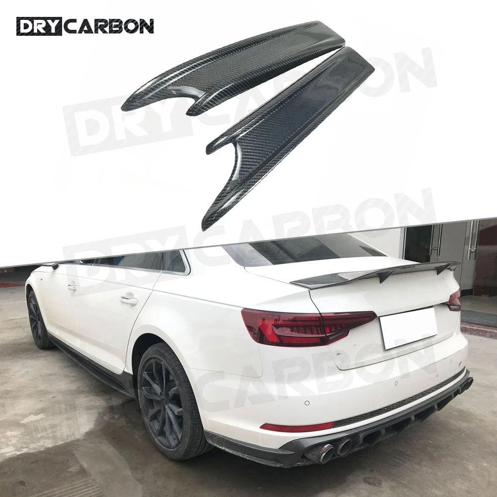 

Carbon Fiber Rear Lip Splitters Spoiler For Audi A4 Sline S4 B9 2017 2018 Rear Bumper Side Fender Trim Covers Aprons Accessories