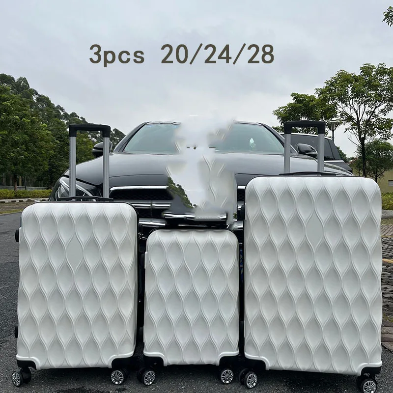 The New ABS Universal Wheel Luggage Case 20/24/28 Inch Three-piece Suit Boarding Suitcase