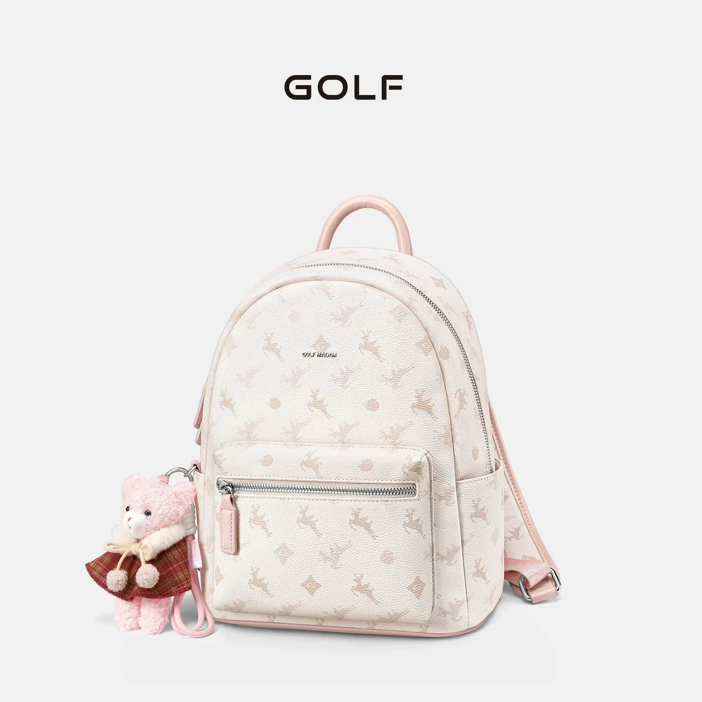 GOLF Leather Printed Ladies Backpack for Women 2026 New Fashion Trendy Commuter Bag Casual Dual Strap Backpack  Zipper Closure