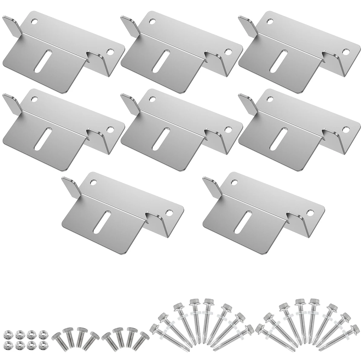 

8Pcs Solar Panel Bracket Metal Solar Panel Mount Z Bracket Solar Panel Mounting Brackets with Nuts and Screws Lightweight Solar