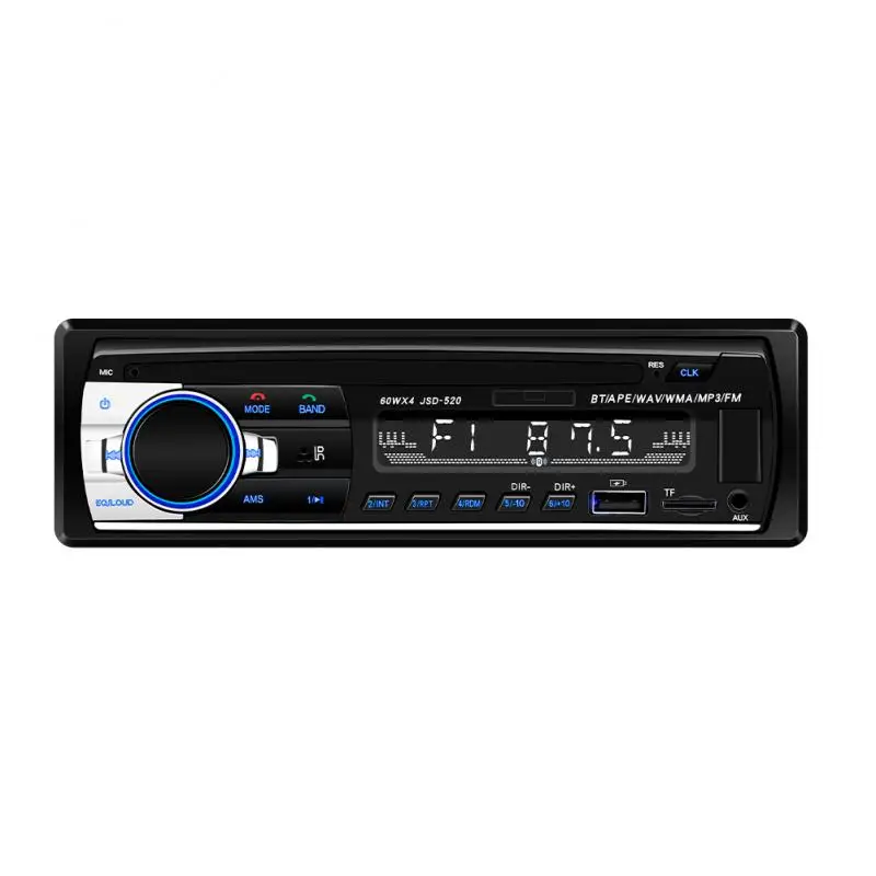 Podofo Autoradio 1 Din Bluetooth Radio Car 12V JSD-520 SD AUX-IN MP3 Player FM USB Auto Stereo Audio Stereo In-dash Radio Coche