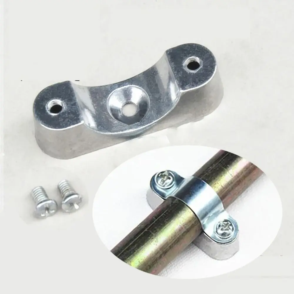 304 Stainless Steel Round Pipe Clamp 16-32mm Dia Saddle Clip with Screw Off-Wall Pipe Bracket Fastener