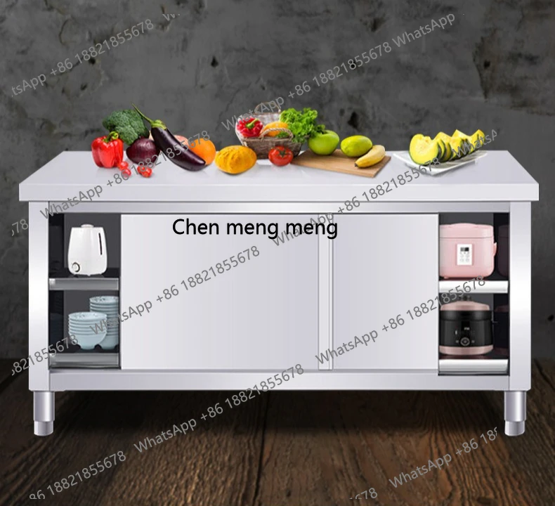 

Верстак для раздвижных дверей из нержавеющей стали, раздвижная дверь, универсальный шкафчик для хранения из материала нержавеющей стали