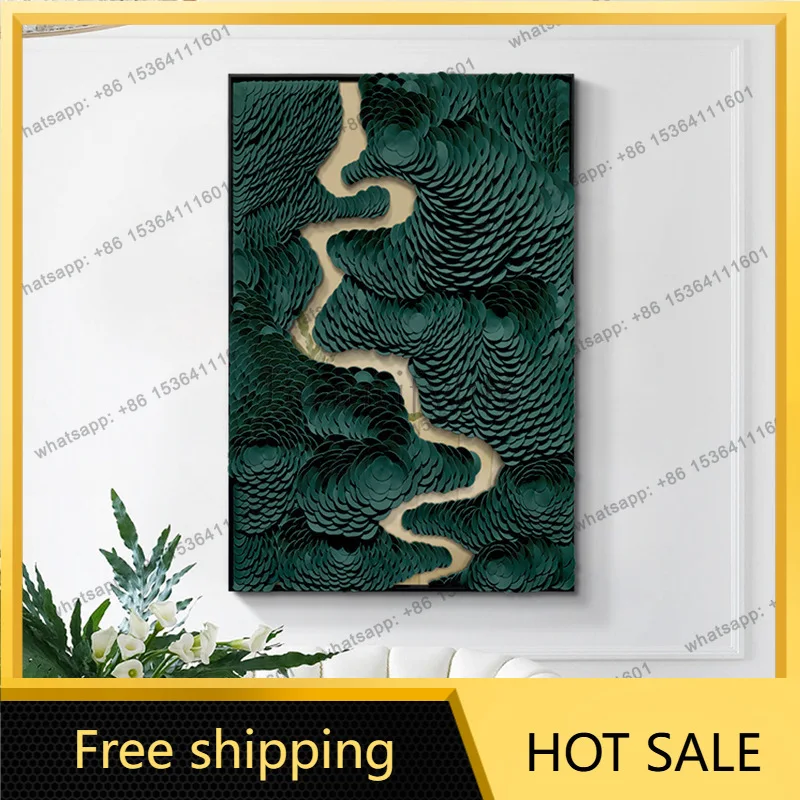 LJY 3D three-dimensional art painting French hanging painting Cream style model room decorative painting