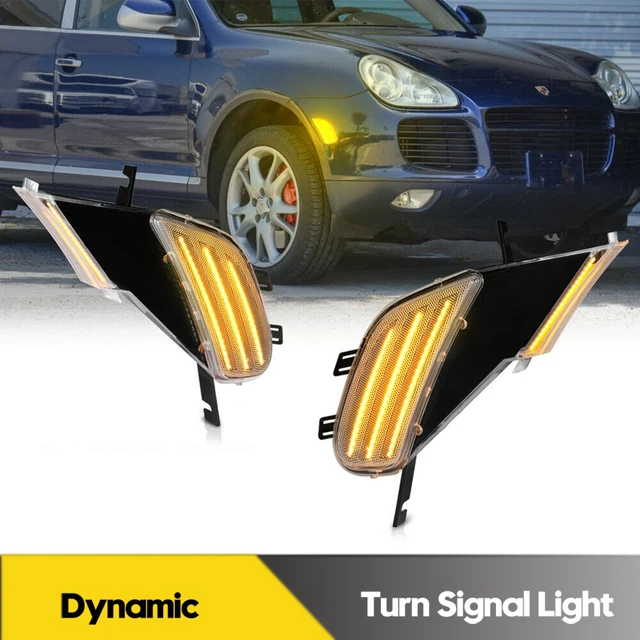 Dla Porsche Cayenne 955 2003-2006 2 sztuk dynamiczne boczne światła obrysowe LED kierunkowskazy migacz lampki kontrolne OEM # 95563103310
