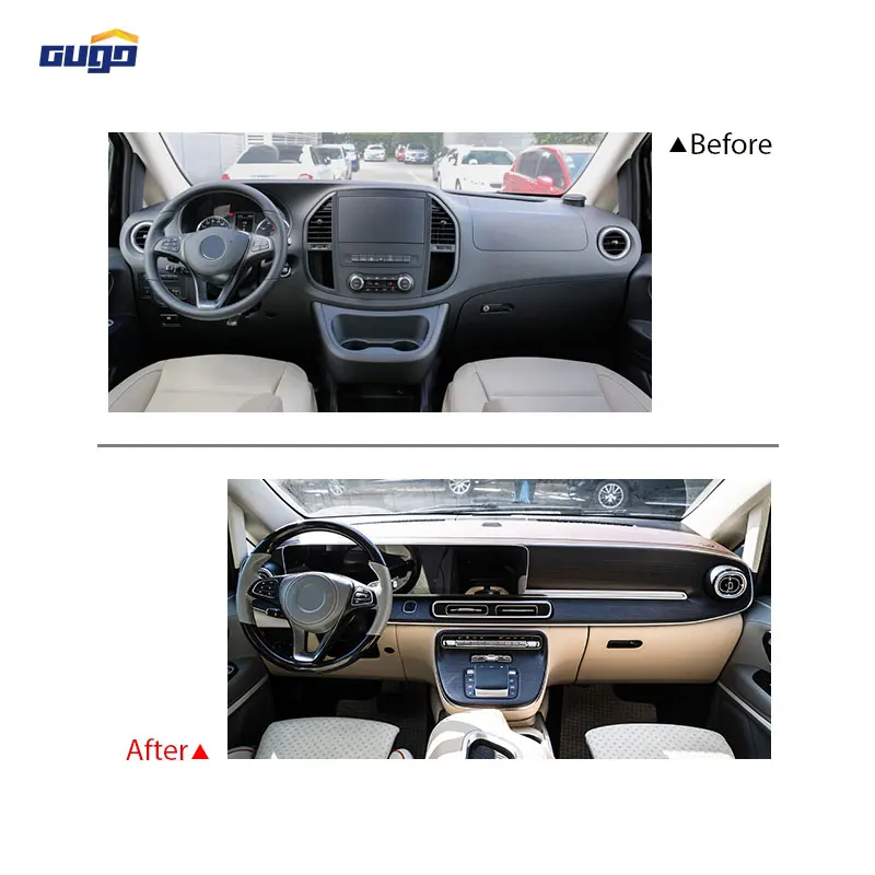 GUGO W447 Interior for 2016-2024 Mercedes Benz V Class W447 Interior Conversion Kit Upgrade to 2025 V300 Dashboard Door Panel