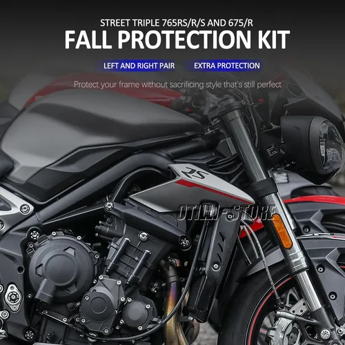 Imagen 2 del producto Nuevo para STREET TRIPLE 675 675R almohadillas de tope marco deslizadores Protector contra caídas apto para Street Triple 765RS 765S 765R 765 R S RS