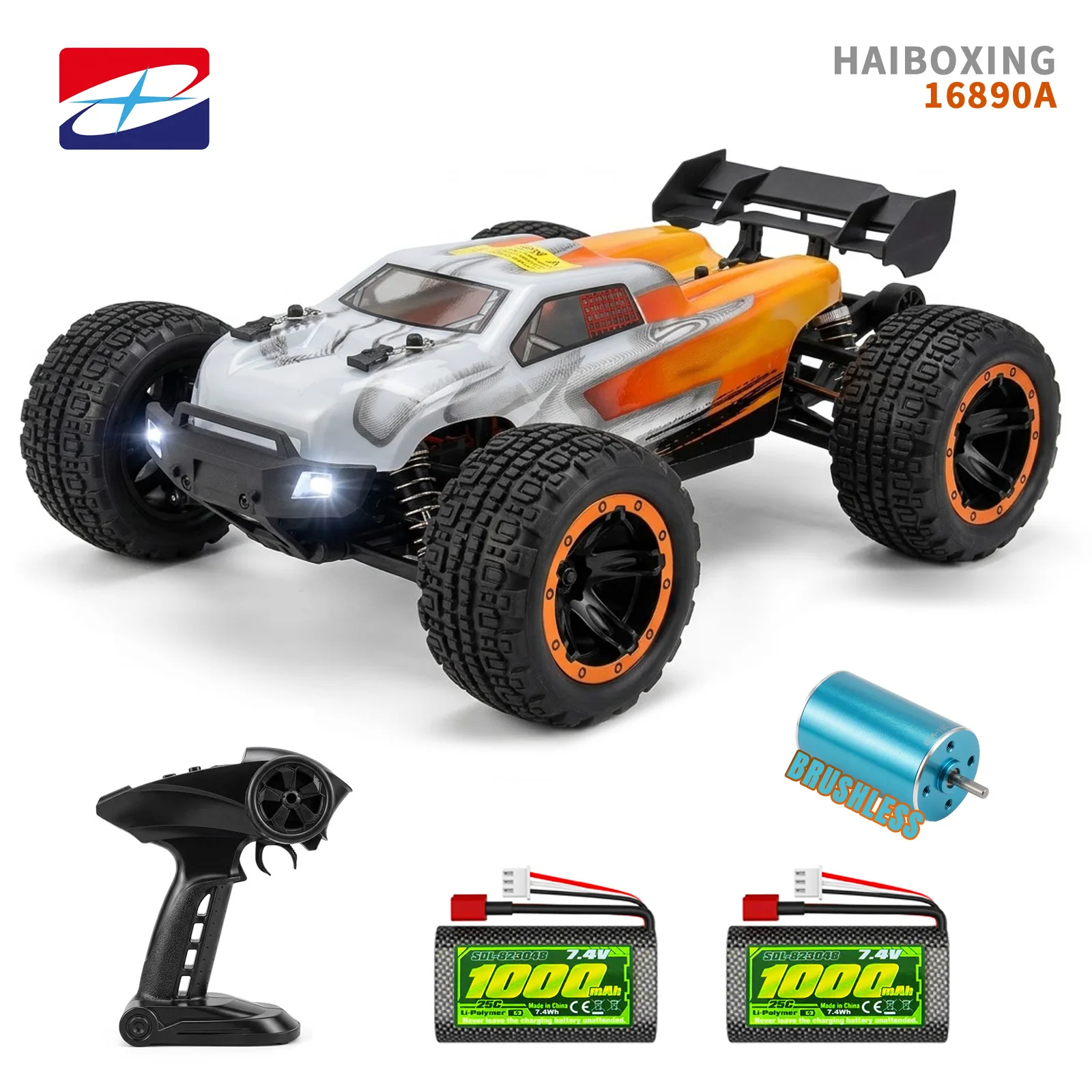 

HAIBOXING 16890A 1:16 Бесщеточный радиоуправляемый внедорожник, 4WD, максимальная скорость 48 км/ч, водонепроницаемые электронные компоненты, подходит для любых типов местности.
