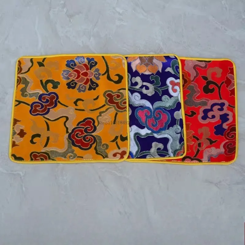 40X30CM Tibetan Buddha Fabric Art Ethnic Style Table Mat Home Buddhist Hall Water Supply Cup Pad Decoration Religious Supplies