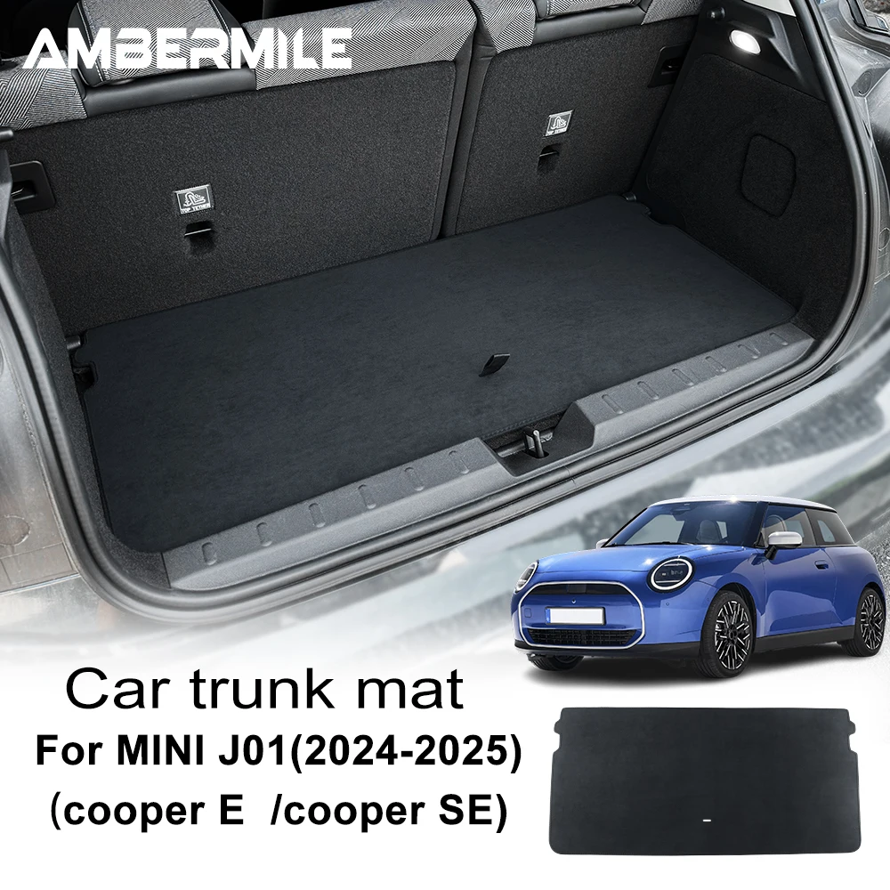 

Flannel Rear Trunk Pad for Mini Electric Cooper E SE J01 EV 2024 2025 Accessories Anti-dirty Cargo Liner Mat Cover Decoration