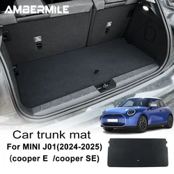 Flannel Rear Trunk Pad for Mini Electric Cooper E SE J01 EV 2024 2025 Accessories Anti-dirty Cargo Liner Mat Cover Decoration