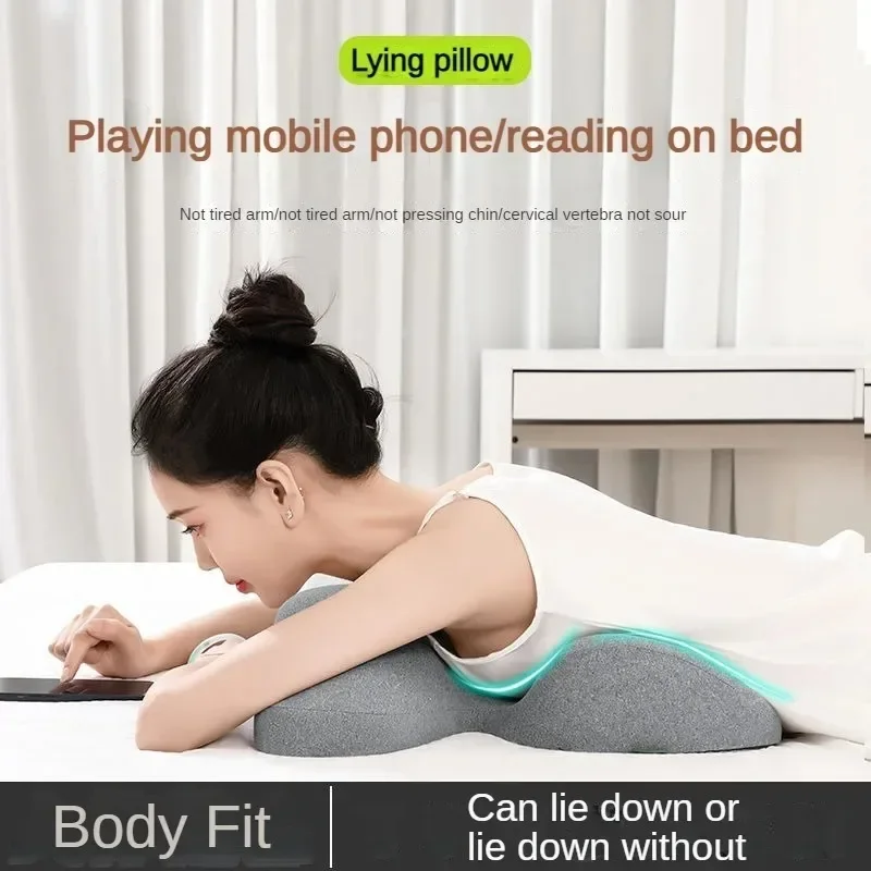 Lie on the bed sleeping pillow lie on the bed pillow work lying on the bed pillow play mobile phone reading pillow