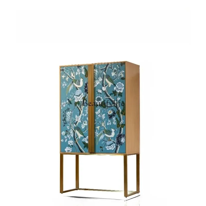

ls 35Light Luxury Painted Sideboard Cabinet Solid Wood Decorative Storage Organizer