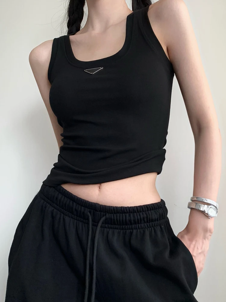 

Summer New Sle Simple High-End e Brand Csole ort Sve Comfortable Inner And Outer Wear Vest Spicy Girl Sle