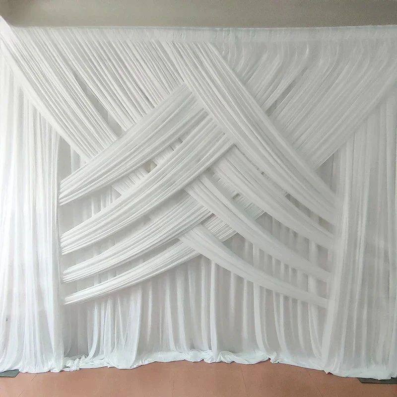 

Wedding Backdrop Curtains With Tassel Swags, Stage Performance Background Curtain, 3X3M, 3m X 10ft (H)