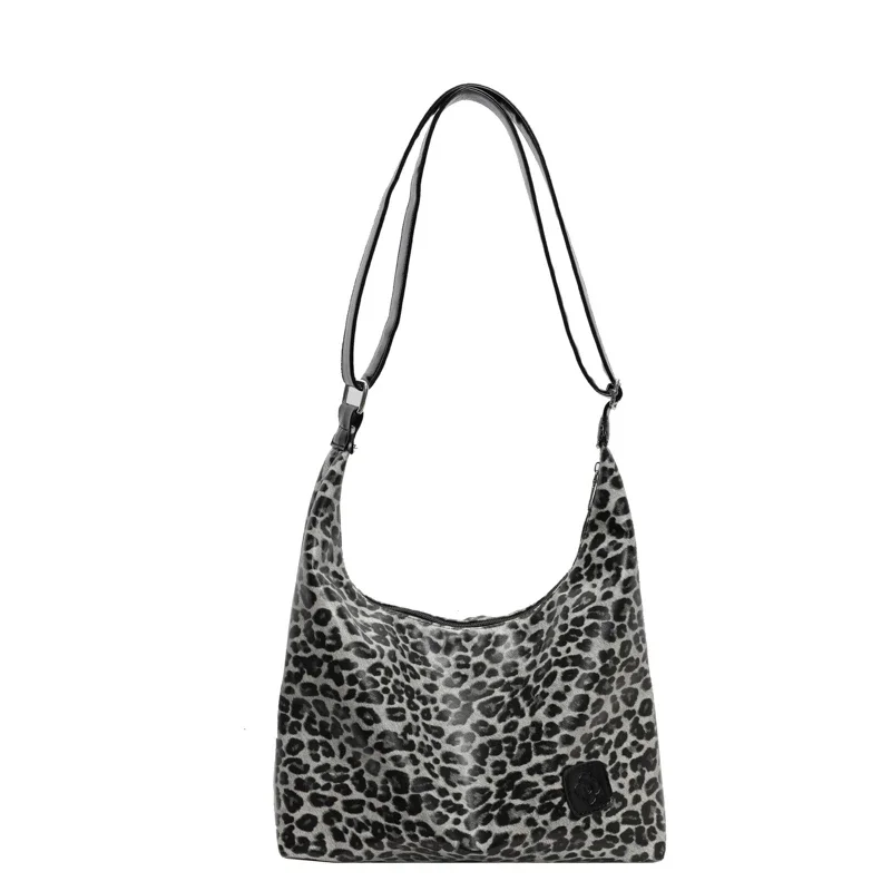 Sac fourre-tout à fermeture éclair en PU pour femme, motif panthère, mode simple initiée, sac souple polyvalent, style occidental, sac à main CommPiedmont, nouveau, 2024