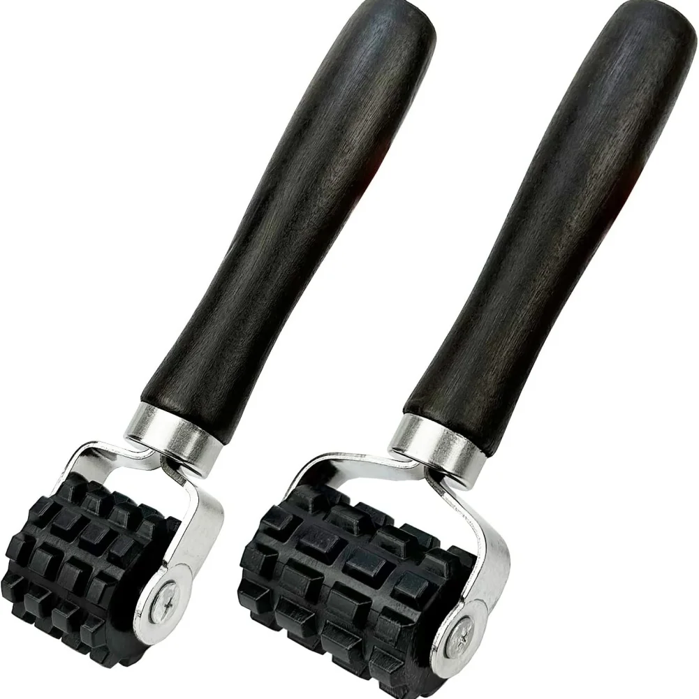 For Car Sound Deadening Roller Set 2pcs Wooden Handle Metal Joint Design 3cm 5cm Width for Insulation Smoothing