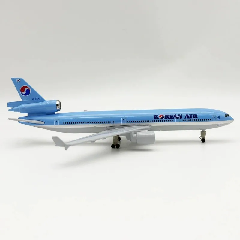 Modelo de Avião 20cm MD-11 Airways Coreano, Kit de Modelo de Avião em Metal com Rodas e Trem de Pouso, Aeronave Diecast