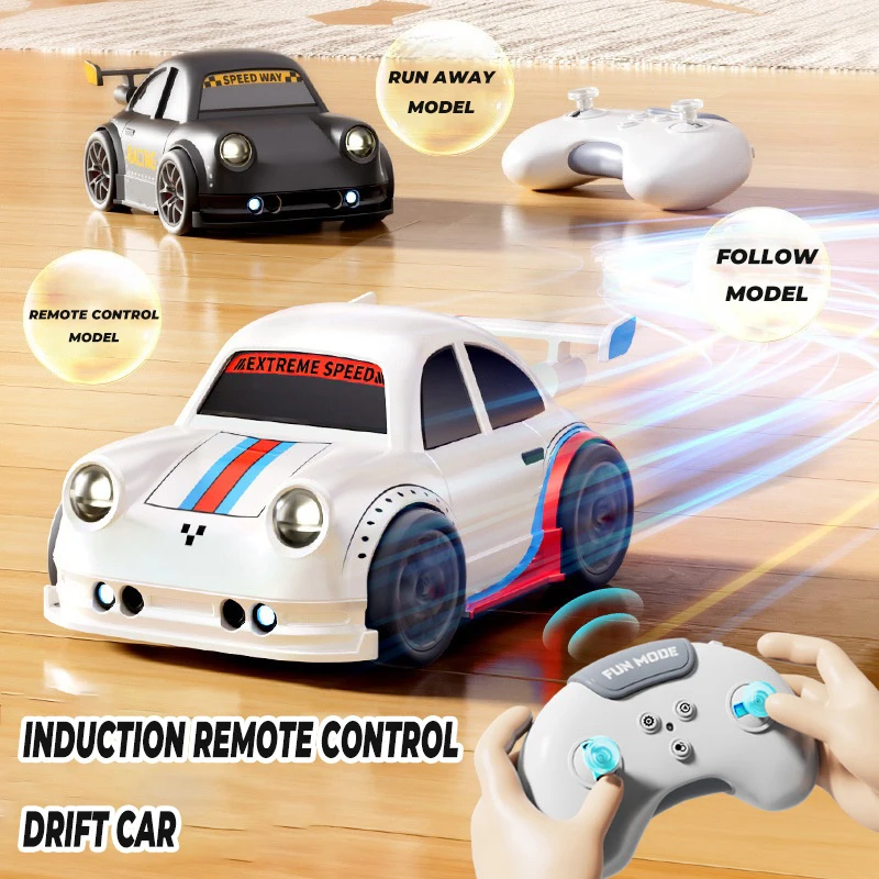 

Mini Smart Induction Remote Control Car with Lights Sound Escape Follow Multifunction Racing Drift RC Cars Kids Toys Boys Gifts