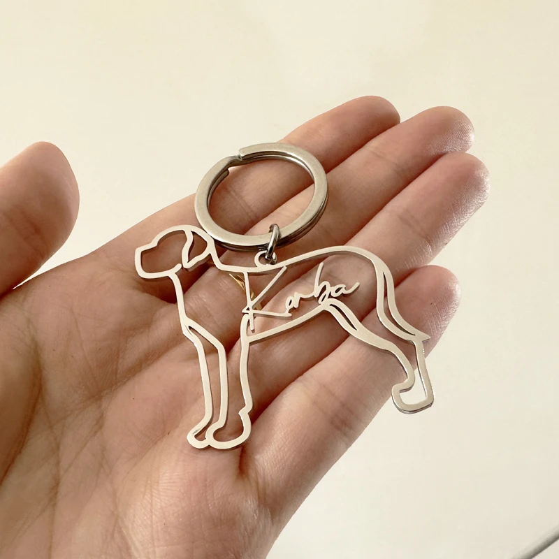 Custom Pet Name Keychains Dog Breed Silhouette Keyring Personalized Keychain for Men Memorial Gift for Loss of Dog Men  Jewelry