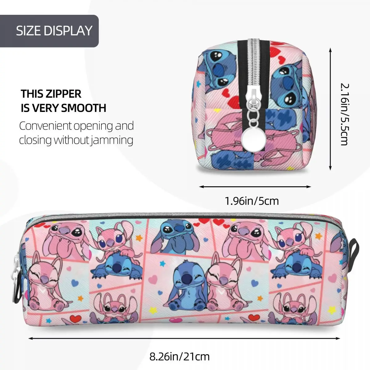 Imagem -05 - Estojos para Lápis Kawaii Personalizados para Meninos e Meninas Ponto Coração Colagem Acessórios Escolares