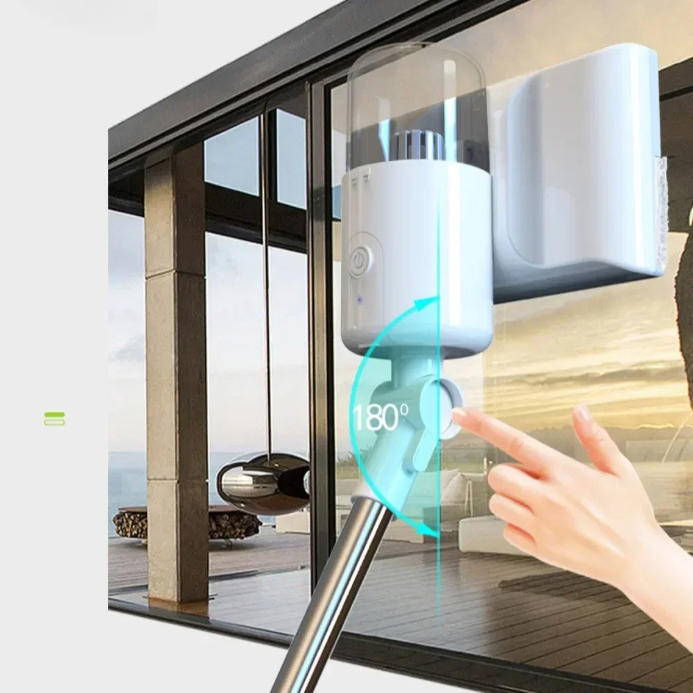 Nice Window Cleaning Vacuum Cleaner Window Cleaner Adjustable Pole Wet Dry Dual Multi-Function And Soundwave Wiping Electric Dev