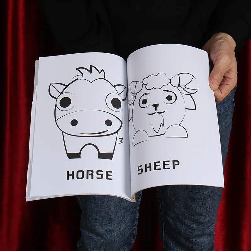 Magic สมุดระบายสี Magic Tricks การ์ดที่ดีที่สุดสําหรับเด็ก Magie Book Stage Prop Gimmick Mentalism ตลก Magic ของเล่นเด็ก