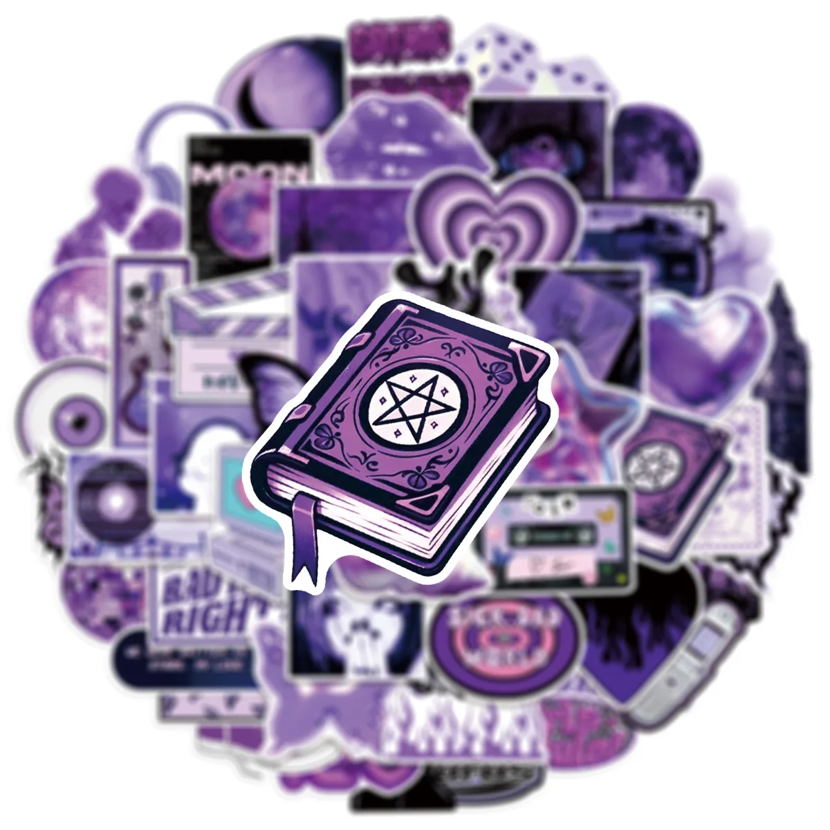 50/100PCS Purple Y2K Girl Doodle Stickers, Waterproof Decals for Stationery Phone Suitcase Scooter Helmet Car view 5
