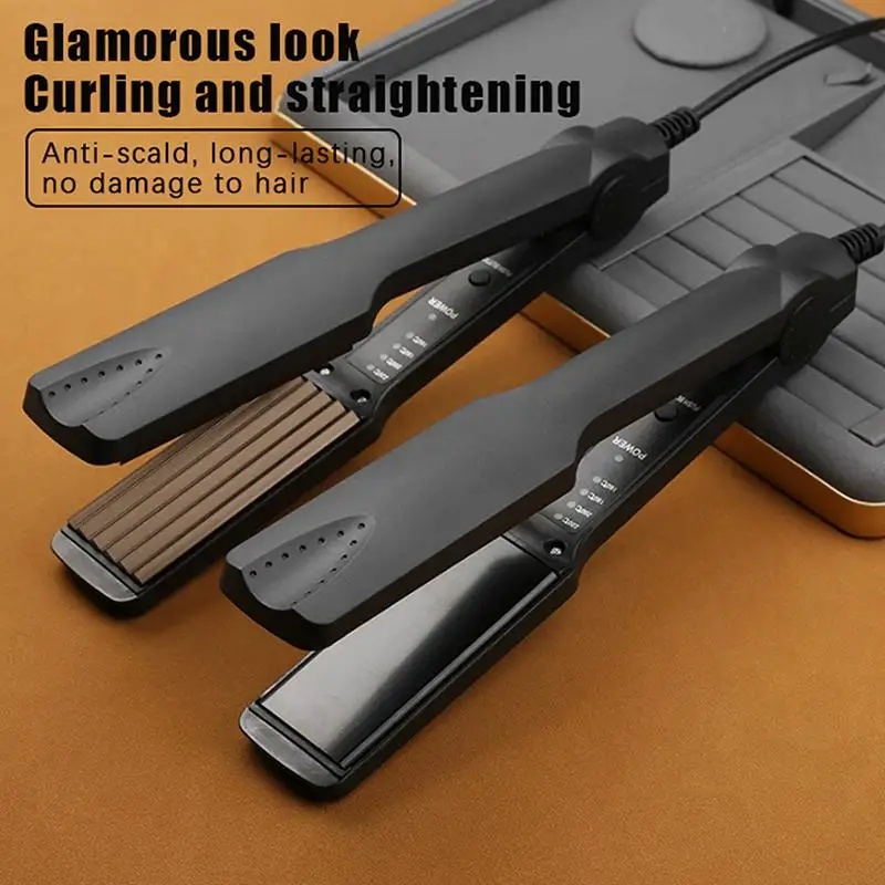 Professional ceramic heating plate straightener dual-purpose quick preheating, used for straightening curly hair view 4