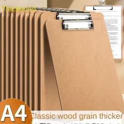 Clipboard Wood Grain A4 File Board Clip Thickened Hard Fiber Student Writing Pad Pen-insertable Writing Splint Meeting Copying