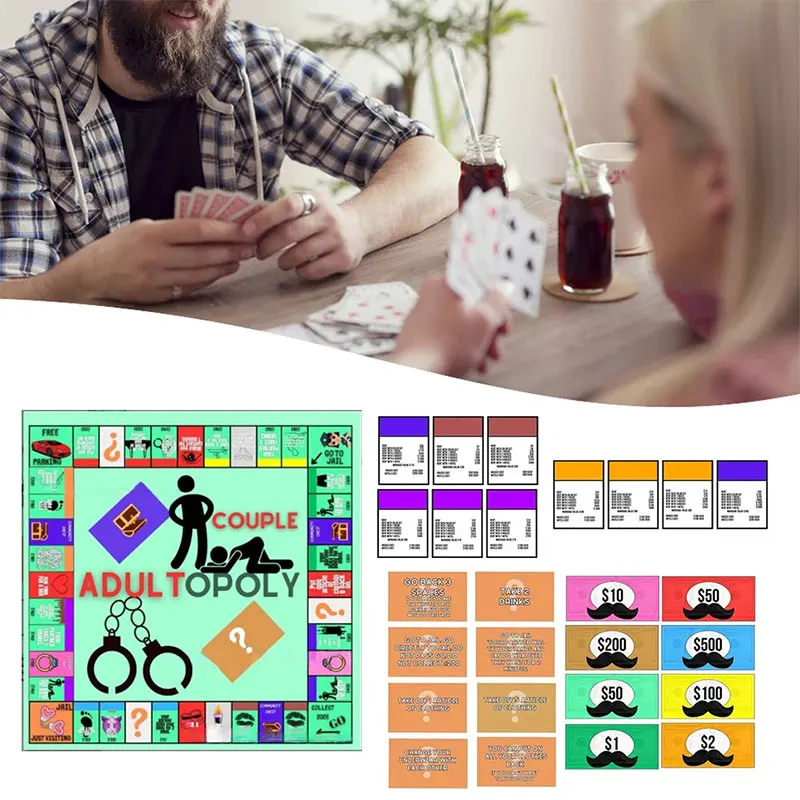 Juego de pareja para adultos, monopolio, dormitorio nocturno, cartas de baraja, juego de ideas de mesa, dados rusos, juguetes eróticos, 1 Juego