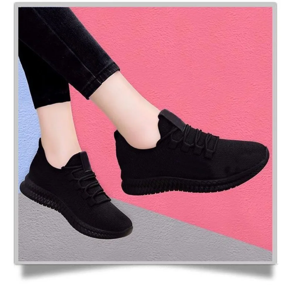 2024 Autumn Women\'s Breathable Non-slip Platform Fashion New Casual Shoes Korean Running Shoes Black Sneakers Shoes for Women