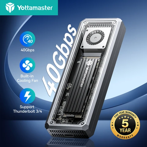 Yottamaster Transparent USB4 M.2 NVMe SSD Case 40Gbps Enclosure…