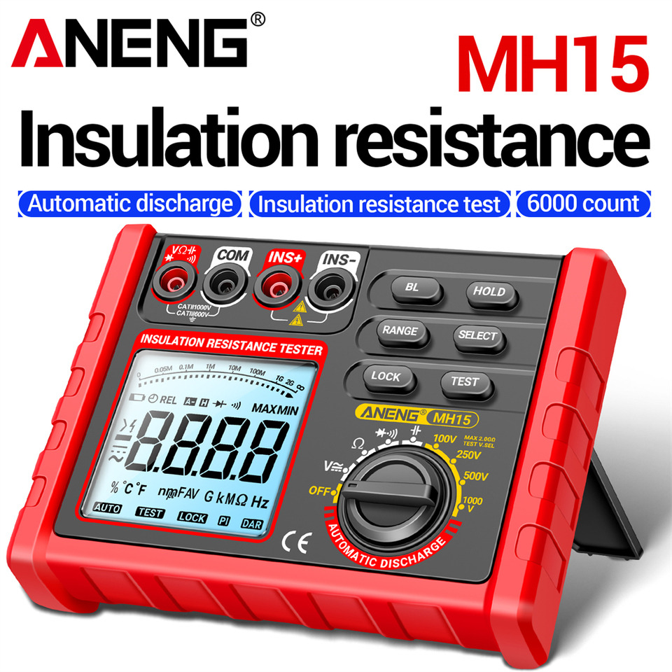  ANENG MH15 Digital Insulation Megohmmeter 6000 Counts Ohmmeter Capacitor Test Resistance Tester Voltage Meter Tools 