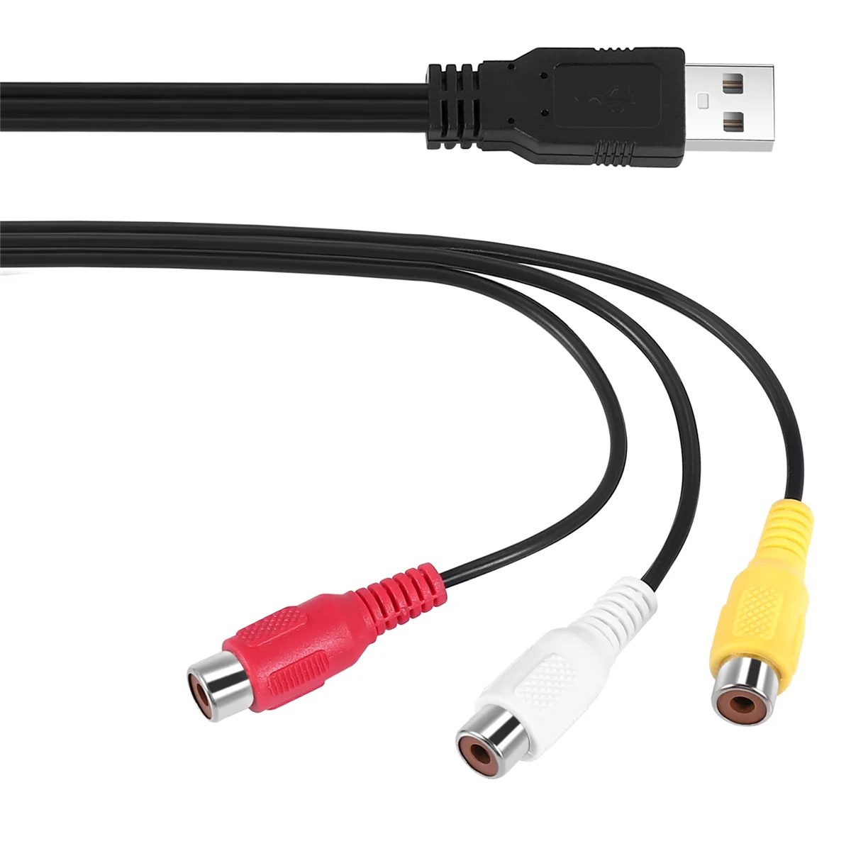 B04C-USB to 3RCA Cable USB Female to 3 RCA Rgb Video AV Composite Adapter Converter Cable Cord Connector Lead for TV PC DVR