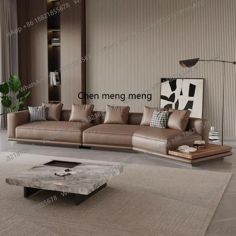H  New leather sofa special-shaped modern light luxury large flat-floor large-apartment sofa