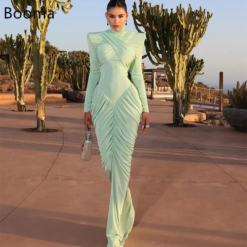 

Booma Simple Mermaid Evening Dresses Formal Party Gowns for Women Backless Pleat Long Elegant Prom Gown Customize 2025
