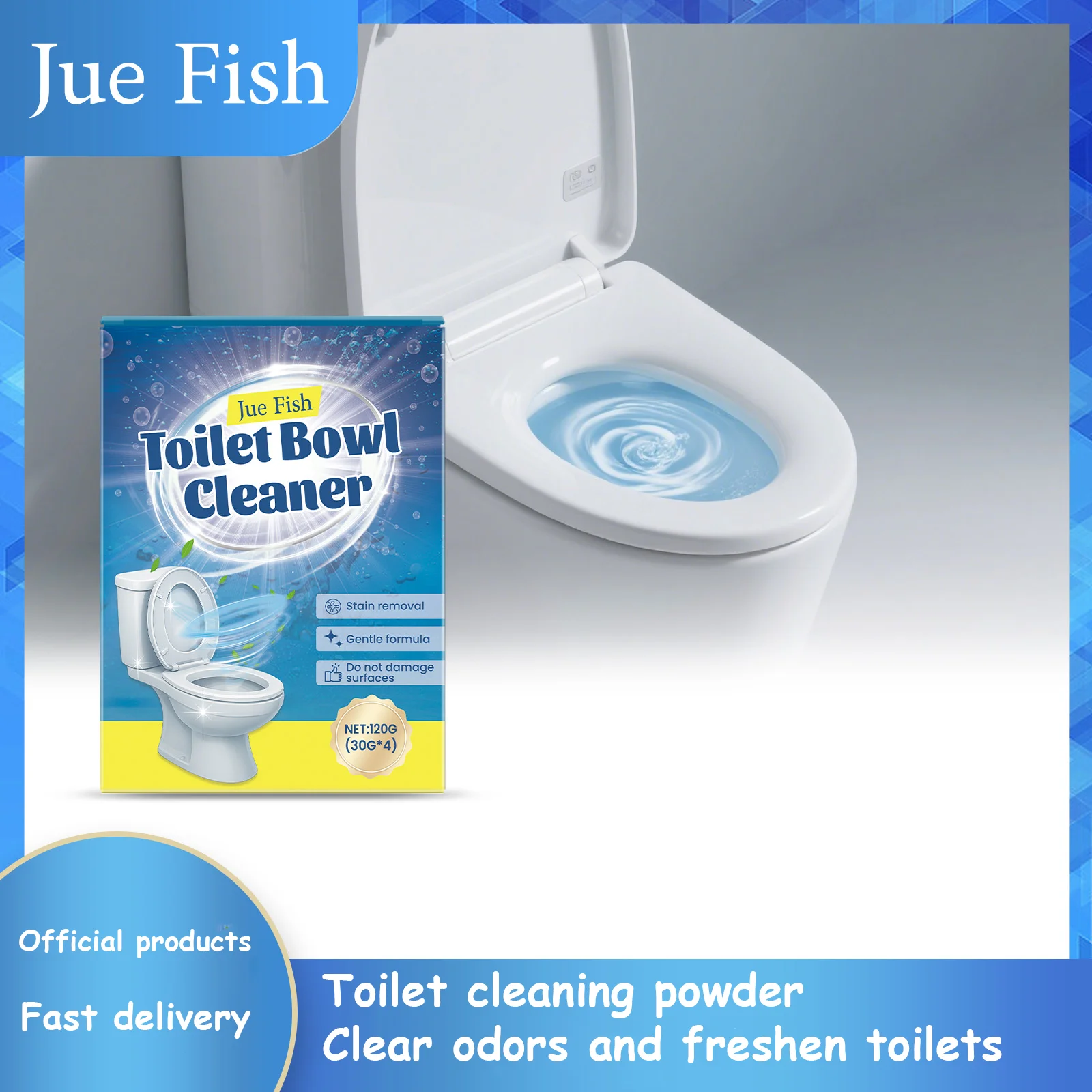 

Toilet Cleaning Powder - Household Toilet Stain & Scale Remover, Deodorizes & Freshens, Powerful Deep Cleaning for Bathroom