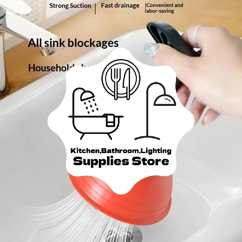 

Плунжер для чашки в ванной комнате, мощная противоскользящая ручка, эффективный небольшой сливной плунжер для раковины для унитаза, ванны
