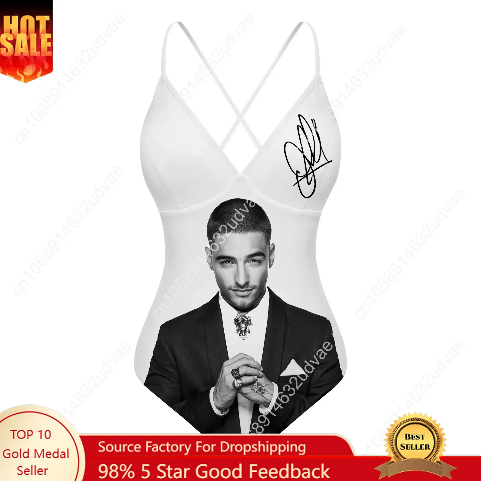 

Женский купальник Maluma с V-образным вырезом и завязками на шее, индивидуальный пошив, для вечеринок у бассейна, пляжная одежда на заказ