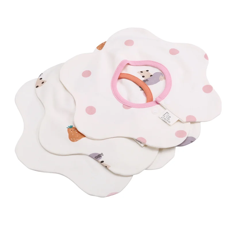

A30F-360° Rotate Organic Cotton Baby Bibs 3-Pack, Adjustable Muslin Bibs For Teething & Drooling, Unisex