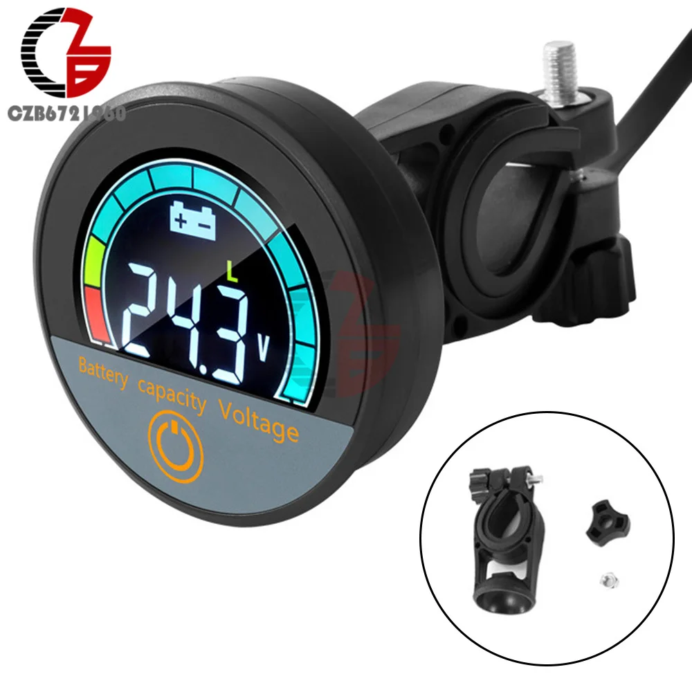 5918 8V-100V Round Car DC Voltmeter Volt Meter Head for 12V 24V 48V 110V Lead Acid/Ternary Battery/Iron Phosphate Battery Test