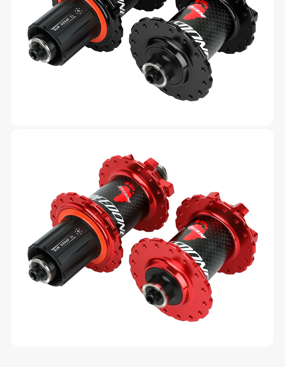 SPEEDONE Pilot Carbonfaser-Mountainbike-Nabensatz, leichtgewichtige MTB-Naben mit gedichteten Lagern, QR/TA Fahrradteile, Vorder- und Hinterräder-Naben – Detail 19