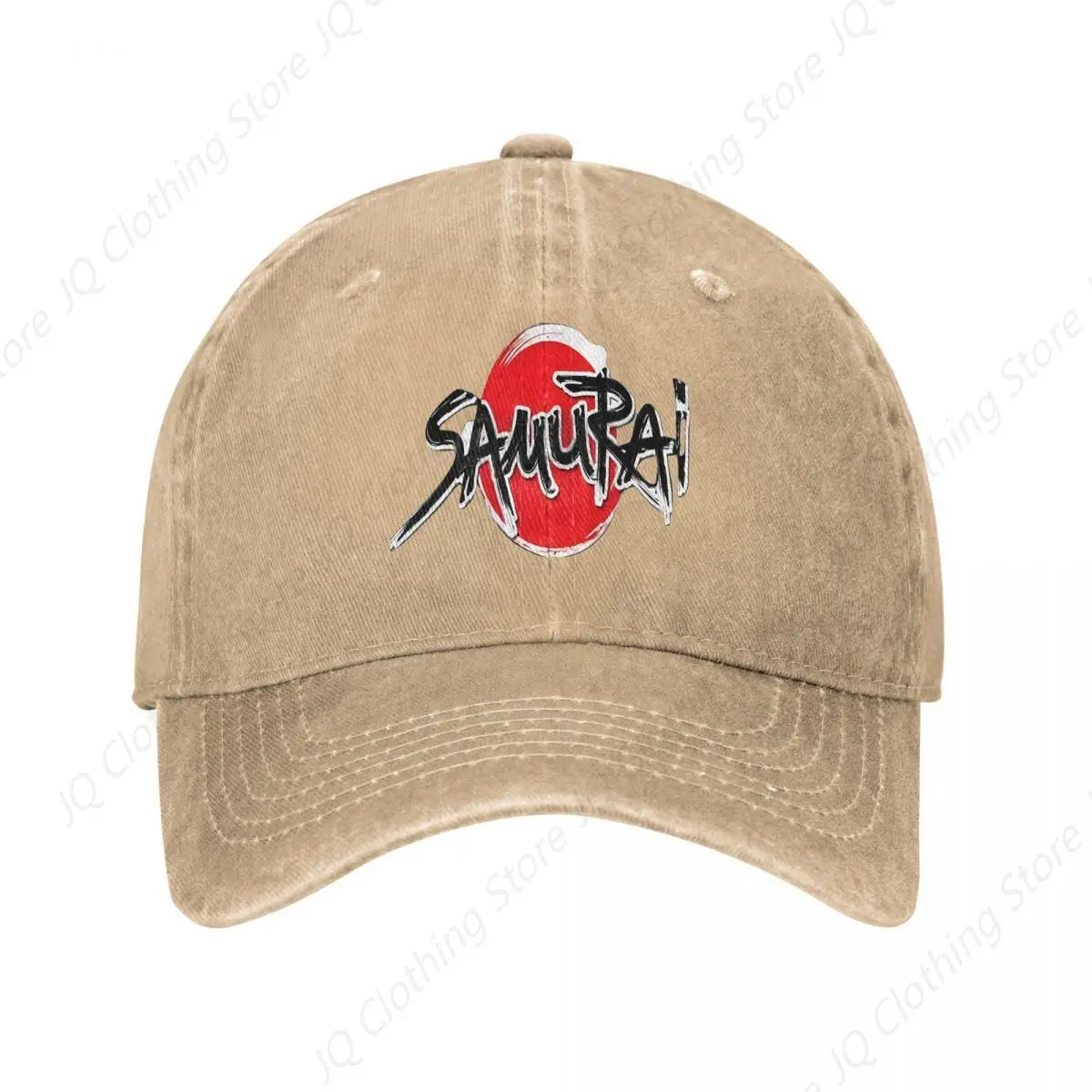 Samurai Red Moon Unisex Baseball Caps Anime Katana Distressed Denim Hats Cap Retro Outdoor Workouts Adjustable Snapback Cap