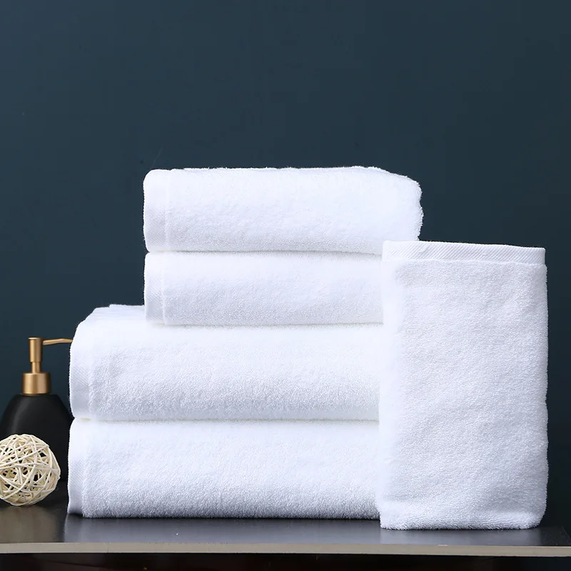 Hotel Bathroom Swimming Towel Fitness Exercise Cotton White Towel Bath Towel Set Wash Face Shower Clean Hygienic