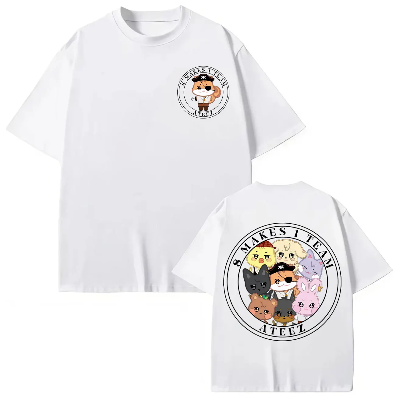 

Kpop ATEEZ Cartoon Graphic T Shirts in Your Fantasy World Tour 2025 Merch T-shirts Men Women Clothing Fashion Hip Hop T-shirt