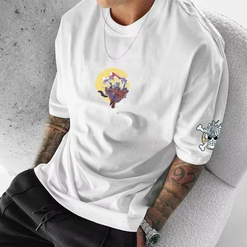

Street American Anime Men's and Women's T-shirts. Luffy Printed Cotton Y2k Harajuku Short Sleeves